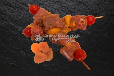 Brochette de porc miel abricot