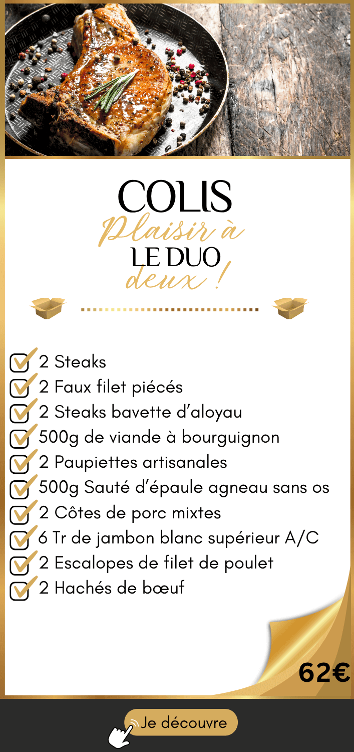 colis économique pour 2 personnes avec de la bonne viande